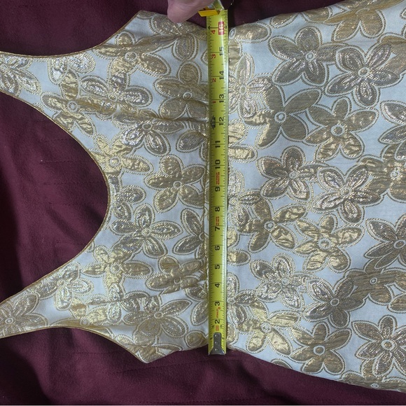 Kate Spade Elegant Gold and Ivory Floral Dress - Picture 5 of 7